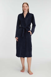 Anil Women's Long Sleeve Dressing Gown navy
