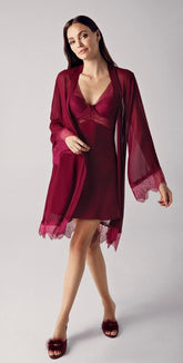 Perin Satin Nightgown Set 4 Pcs – 5004