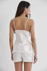 Pierre Cardin Satin Lace Shorts Babydoll Suit -415