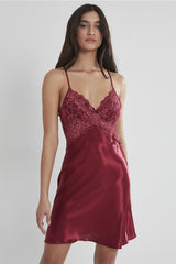 Pierre Cardin Women's Satin Lace Nightgown and Gown Set-4050