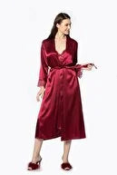 Pierre Cardin Women's Satin Lace Nightgown and Long Gown Set-4370