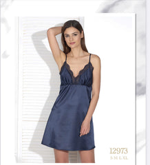 Sevim Women's Cute Satin Nightgown-12973