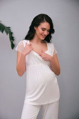 Anil Nursing Pajamas With Robe Plum-5648