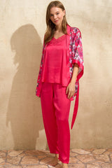 Women's Satin Gown, Tank Top & Pants Set