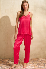 Women's Satin Gown, Tank Top & Pants Set