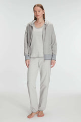 Anil Stylish Cotton Long Sleeve Pajama Set with Zippered Sweatshirt 