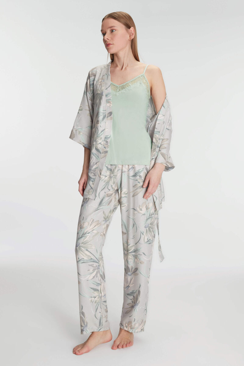 Anil Women's Dressing Gown Undershirt and Trouser Set