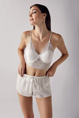 Perin Satin Nightgown Set 4 Pcs – 5004