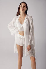 Perin Satin Nightgown Set 4 Pcs – 5004