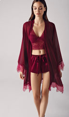 Perin Satin Nightgown Set 4 Pcs – 5004