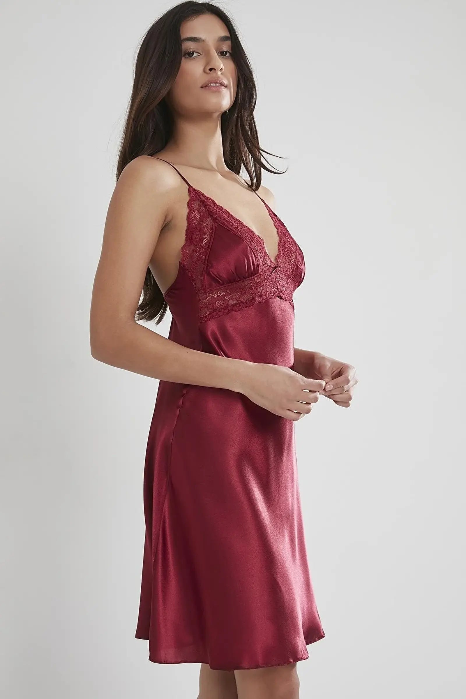 Pierre Cardin Women's Satin Lace Nightgown