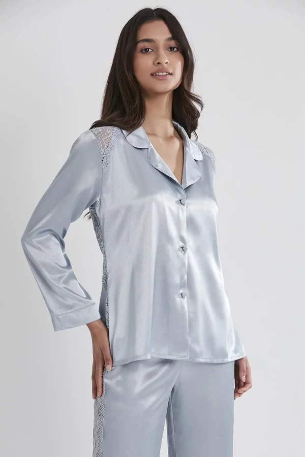 Pierre Cardin Women's Satin Lace Pajamas Set - 1438