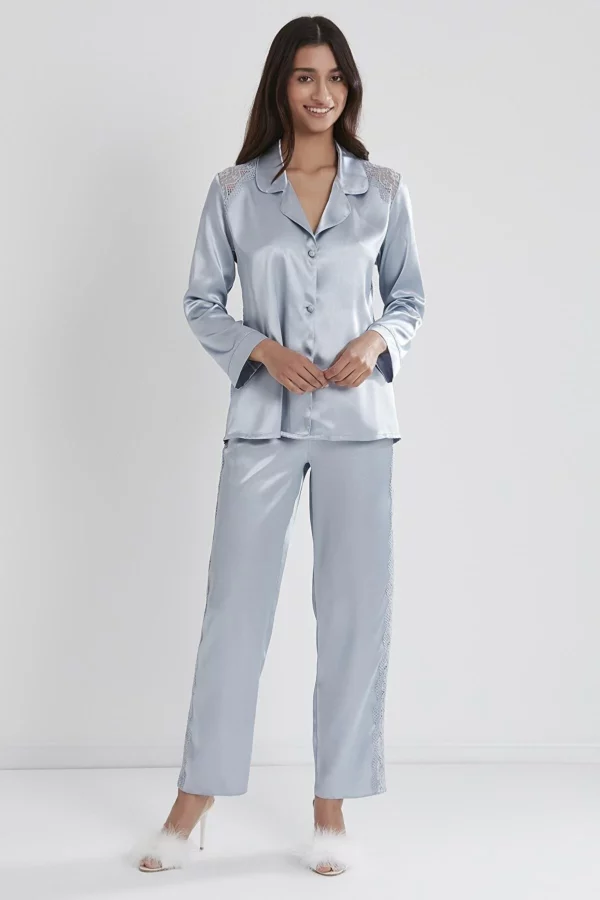 Pierre Cardin Women's Satin Lace Pajamas Set - 1438