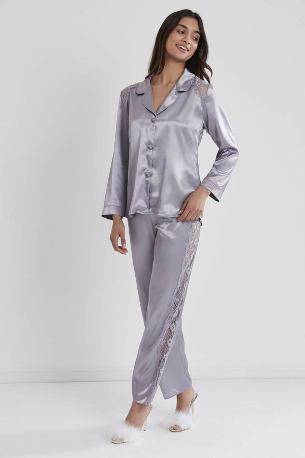 Pierre Cardin Women's Satin Lace Pajamas Set - 1438