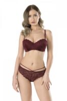 Fabony Lace Soft Cup Strapless Bra Panties Set 4090