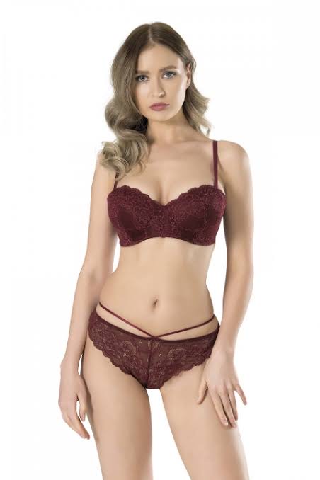 Fabony Lace Soft Cup Strapless Bra Panties Set 4090