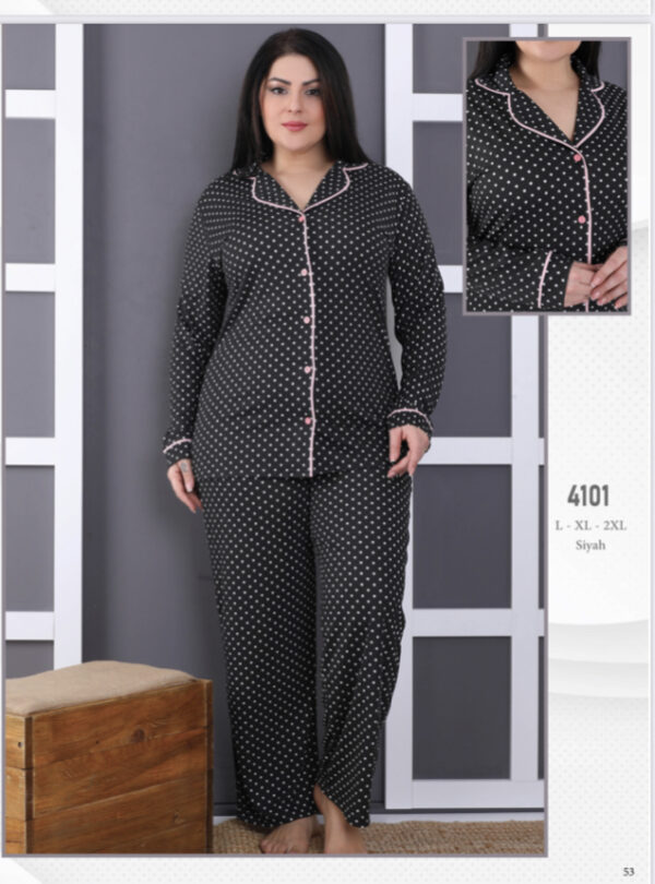 Baha Polka Dot Long Sleeve Pajamas-4101