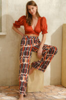 Anil Women's Woven Viscose Lace Gown and Pants-9813