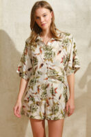 Anil Floral Patterned Women's Woven Viscose Pijama-9830