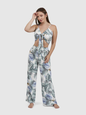 Anil Women’s Green Leaf Patterned Pants Pajamas set - 9657