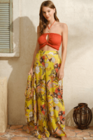Halter Neck V-Neck Women's Floral Patterned Summer Beaded Detailed Pajama Set Dressing Gown Anıl - 5754