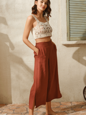 Zero Sleeve Hollow U Neck Women's Cotton Plain Summer Long Lace Detailed Pajama Set Anıl - 9810