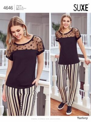 WOMEN'S T-SHIRT AND TROUSER SET - 4646