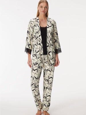 Anil Women's Dressing Gown, Undershirt and Trouser Set - 11419