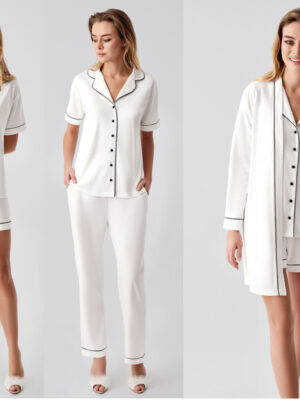 Perin Combed Cotton 4-Piece Nightgown Set - 324